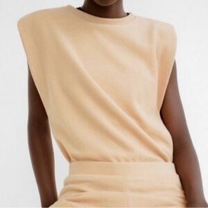 Zara Sleeveless Muscle Sweater Light Camel SZ M
